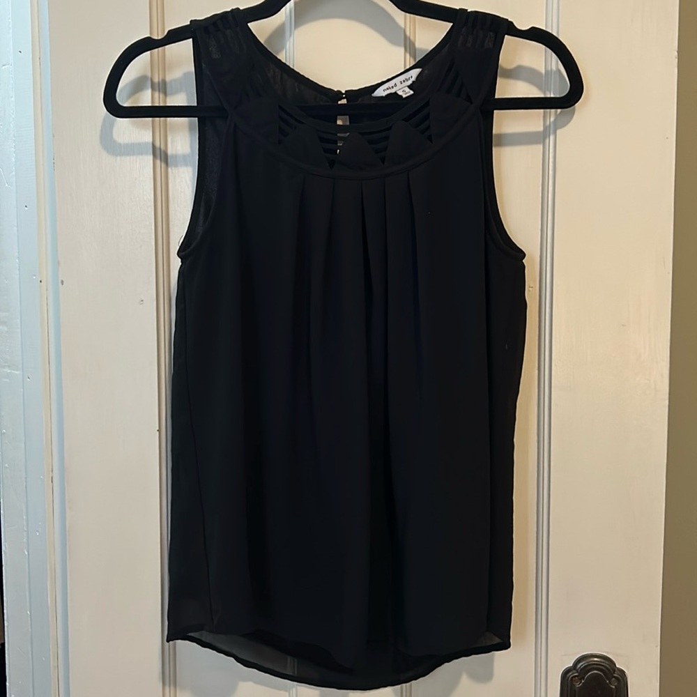 Naked Zebra Black Sleeveless Top